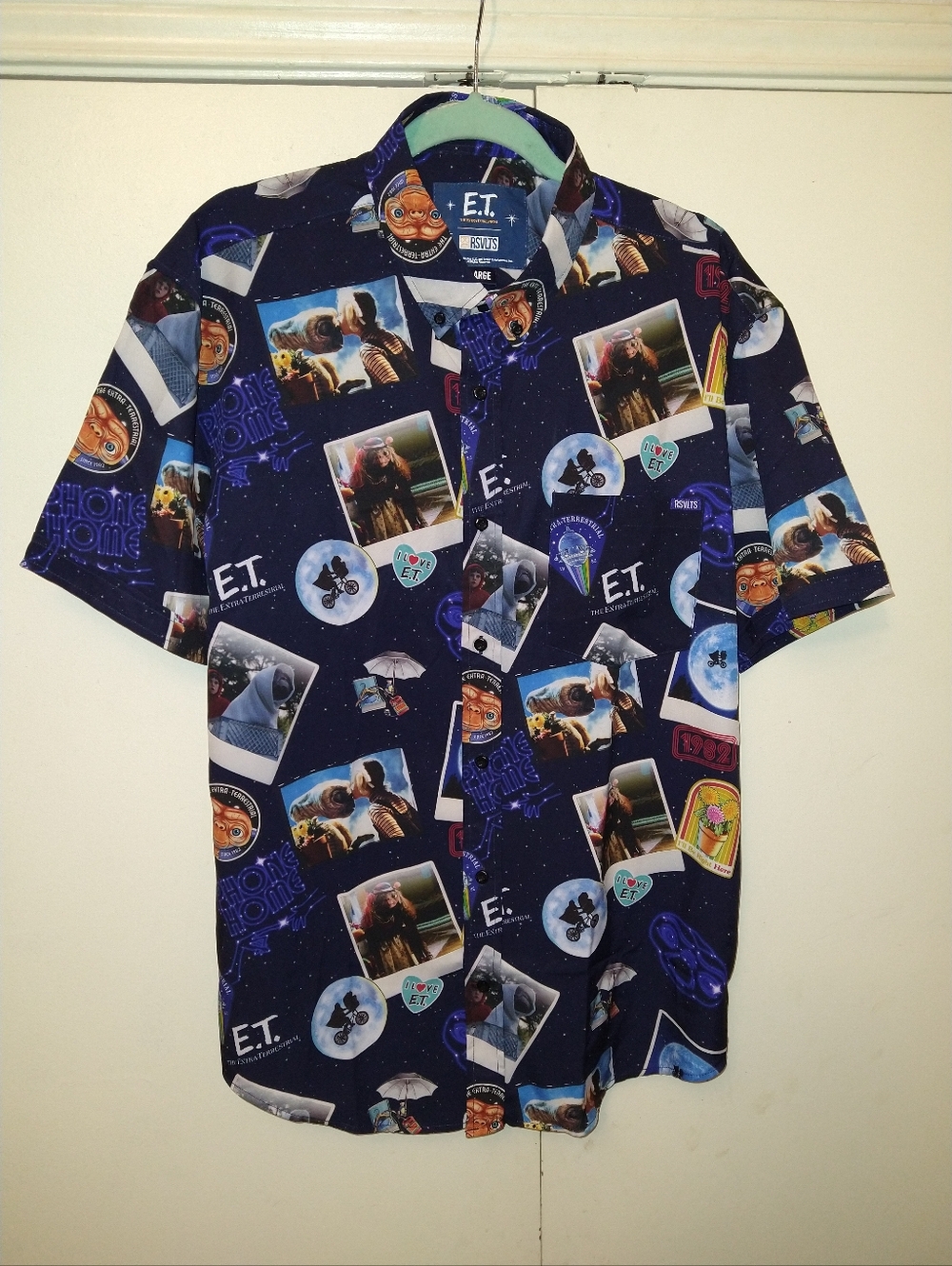 RSVLTS E.T. The Extra-Terrestrial Celestial Greetings Button Down Shirt Men's